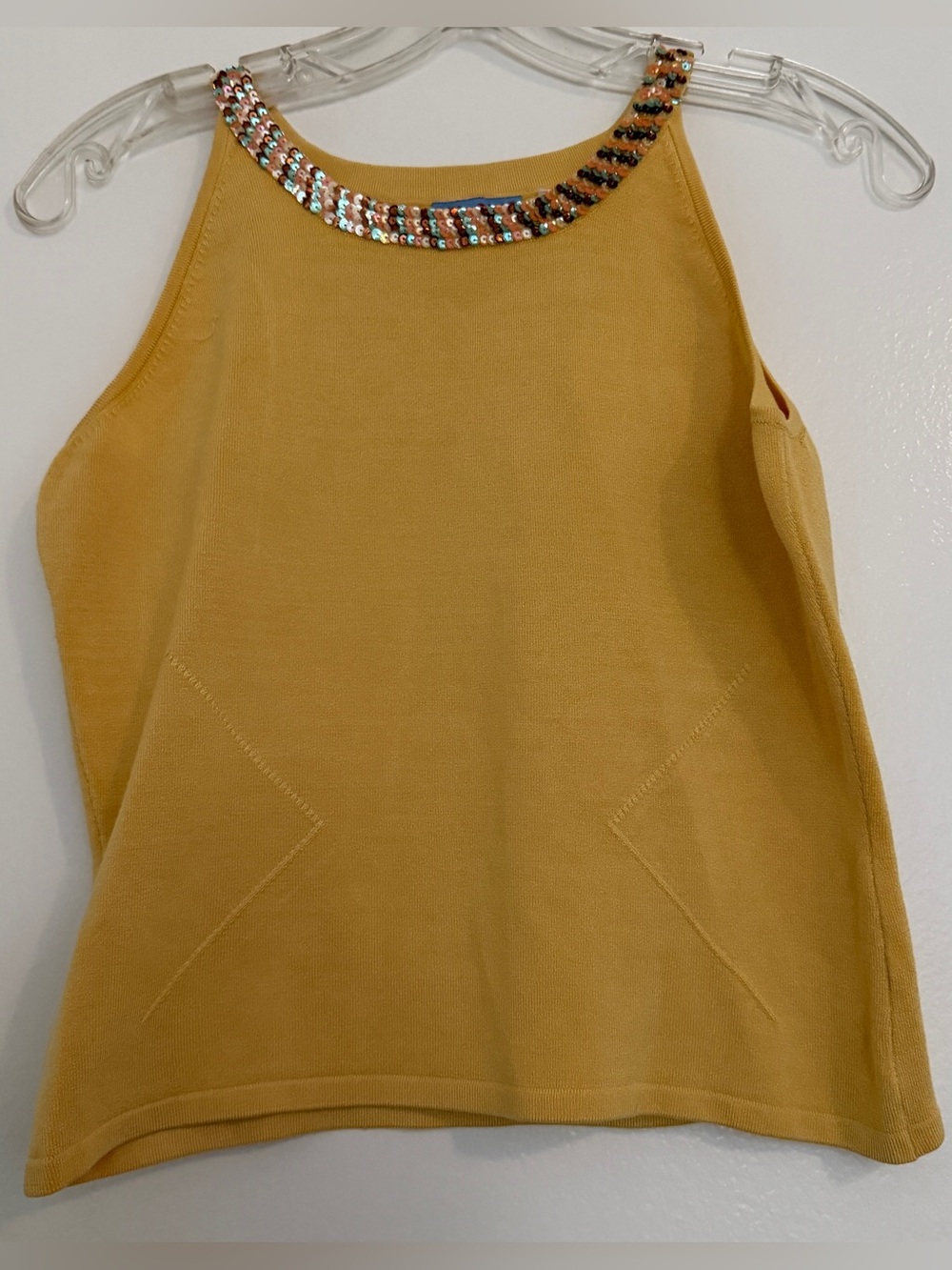 Acrobat Silk Sleeveless Top with Sequin Trim
